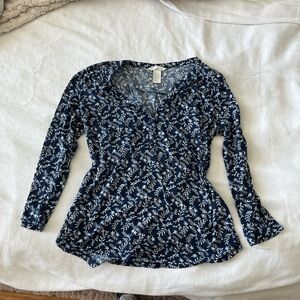 Floral navy blouse H&M